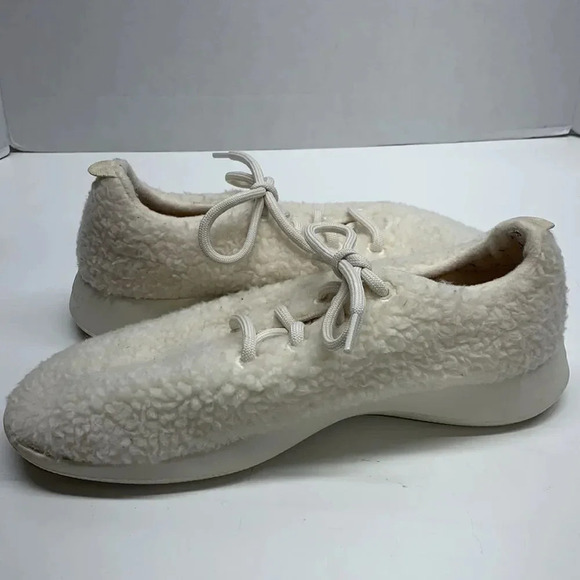 Allbirds Fluffs Wool Runner Sneakers Shoes Sherpa Wool White Womens Size 11 - Picture 6 of 9